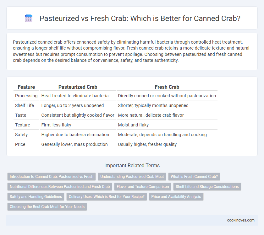Pasteurized vs Fresh Crab: Which is Better for Canned Crab?