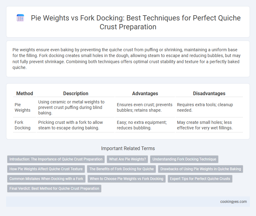 Pie Weights vs Fork Docking: Best Techniques for Perfect Quiche Crust Preparation