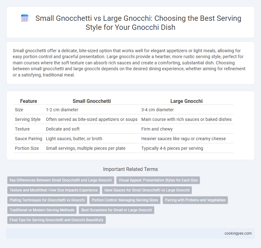 Small Gnocchetti vs Large Gnocchi: Choosing the Best Serving Style for Your Gnocchi Dish