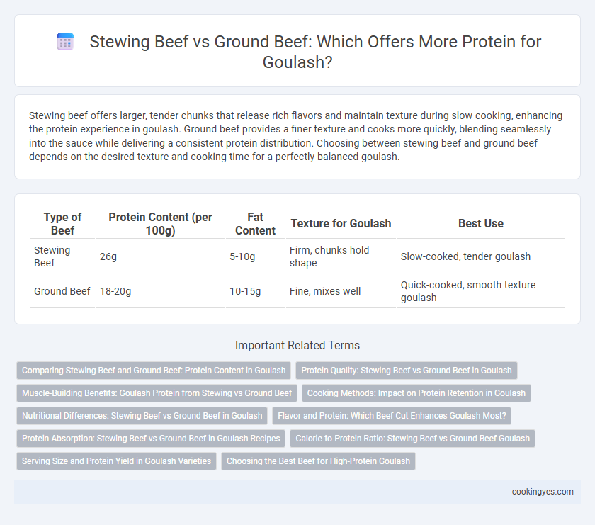 Stewing Beef vs Ground Beef: Which Offers More Protein for Goulash?