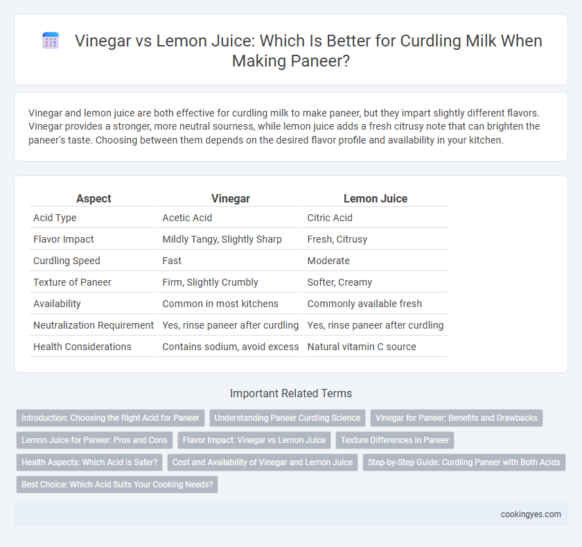 Vinegar vs Lemon Juice: Which Is Better for Curdling Milk When Making Paneer?