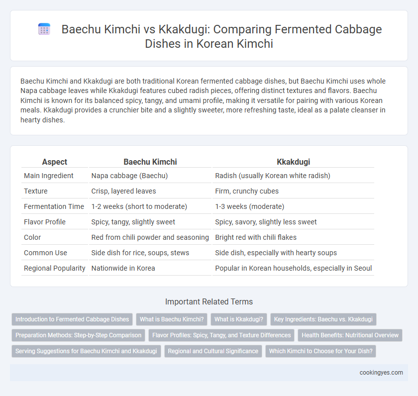 Baechu Kimchi vs Kkakdugi: Comparing Fermented Cabbage Dishes in Korean Kimchi