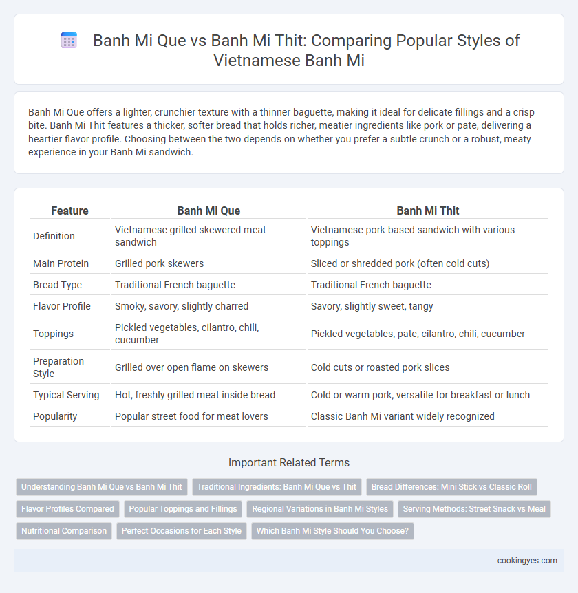 Banh Mi Que vs Banh Mi Thit: Comparing Popular Styles of Vietnamese Banh Mi
