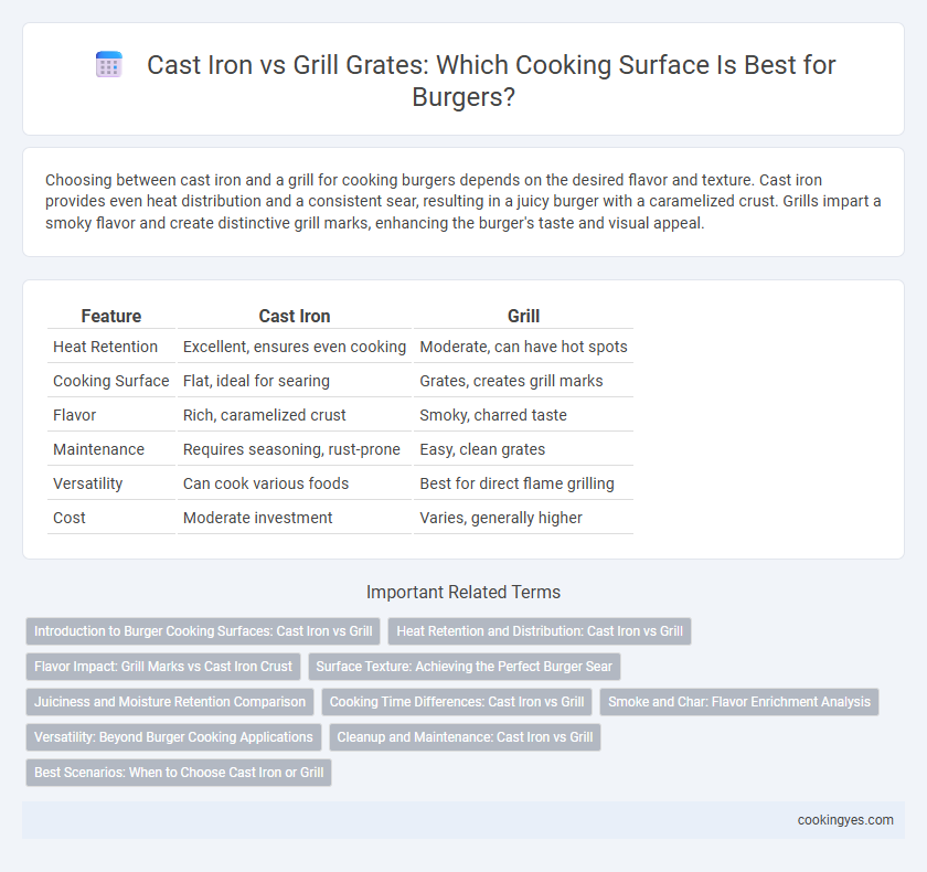 Cast Iron vs Grill Grates: Which Cooking Surface Is Best for Burgers?
