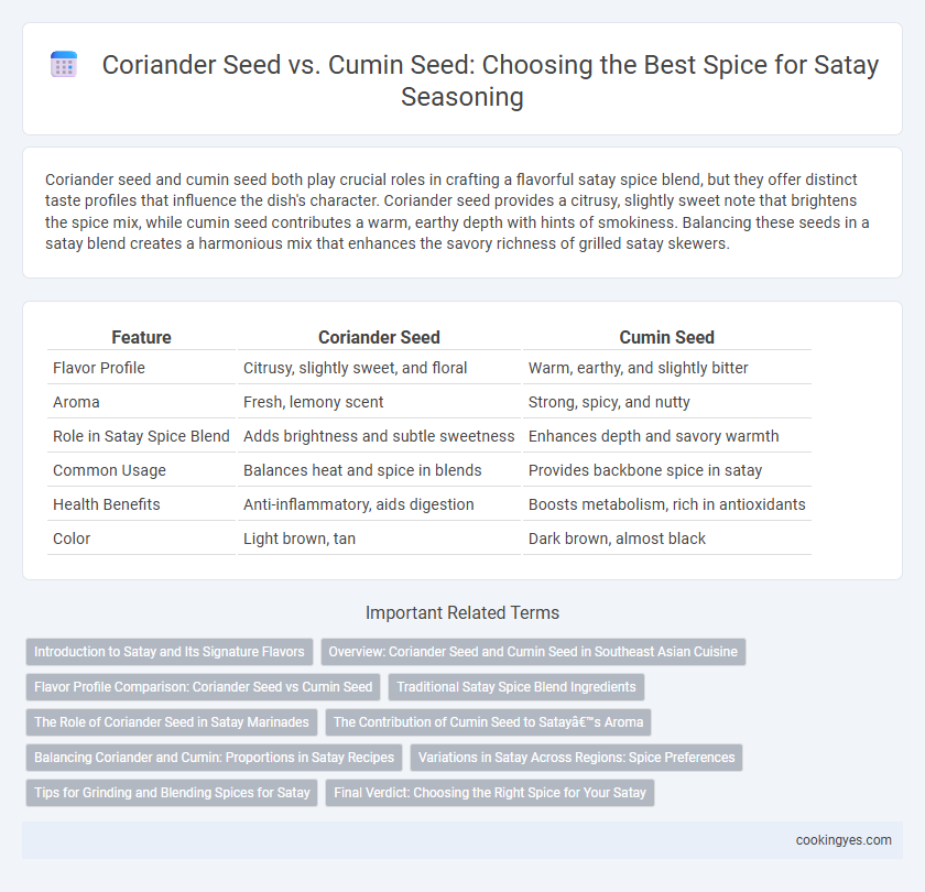 Coriander Seed vs. Cumin Seed: Choosing the Best Spice for Satay Seasoning