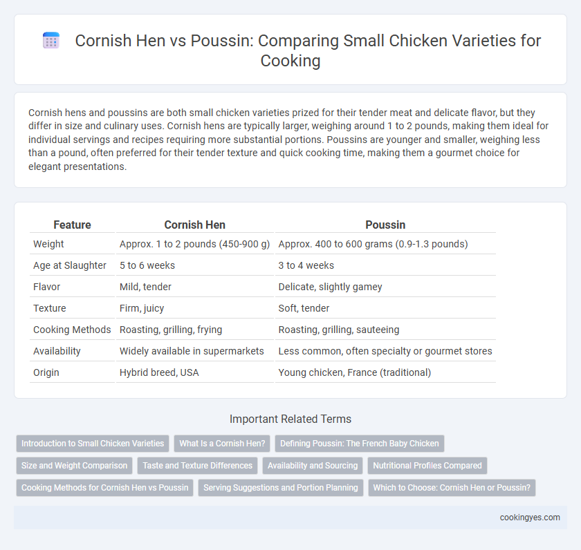 Cornish Hen vs Poussin: Comparing Small Chicken Varieties for Cooking