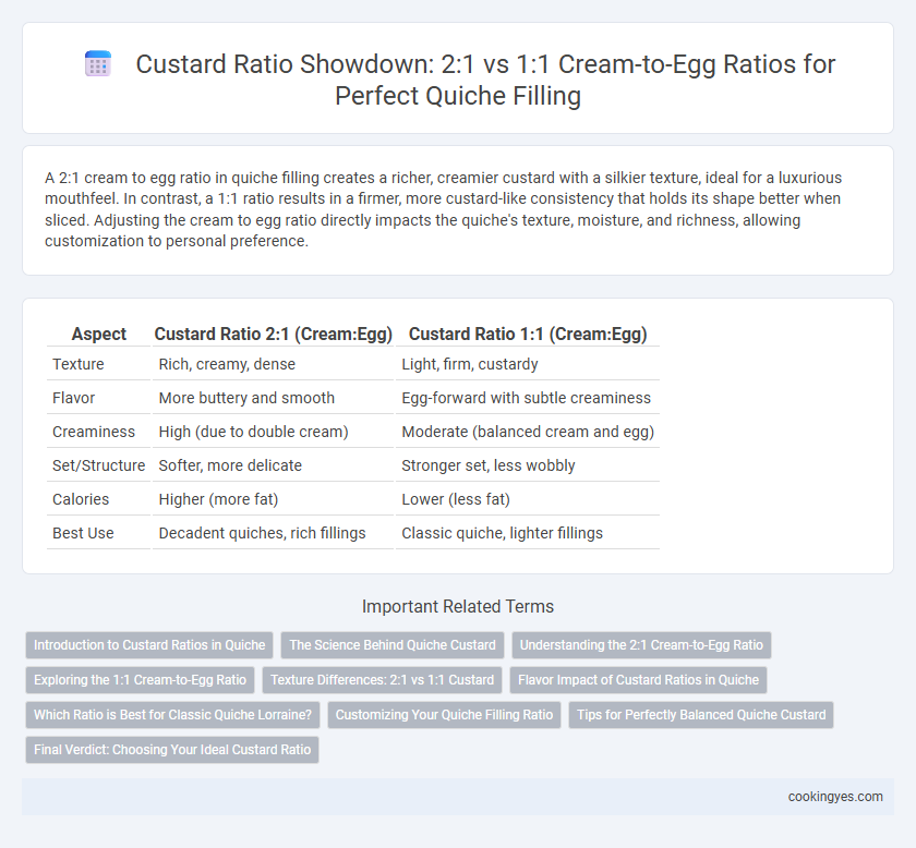 Custard Ratio Showdown: 2:1 vs 1:1 Cream-to-Egg Ratios for Perfect Quiche Filling