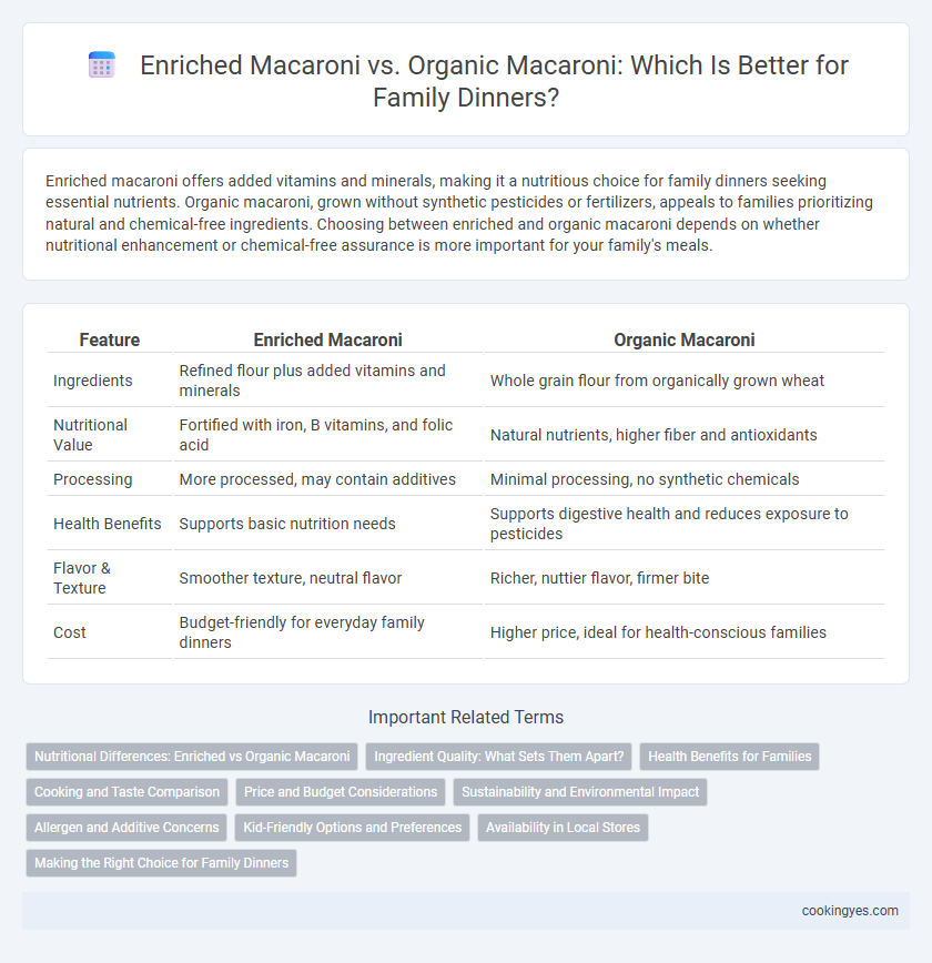 Enriched Macaroni vs. Organic Macaroni: Which Is Better for Family Dinners?