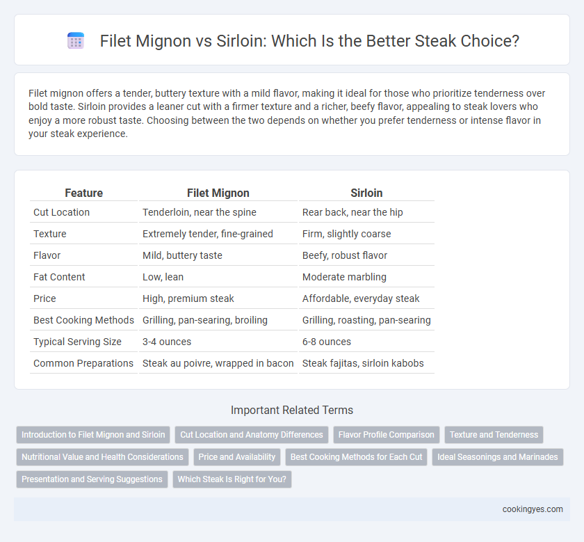 Filet Mignon vs Sirloin: Which Is the Better Steak Choice?