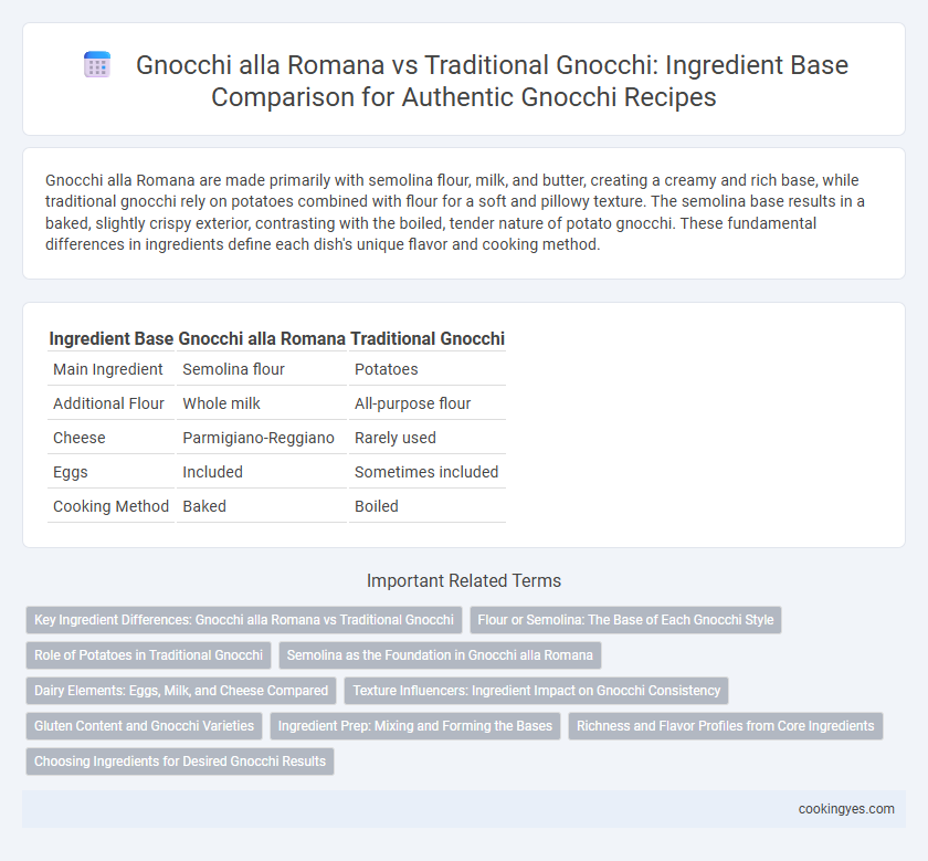 Gnocchi alla Romana vs Traditional Gnocchi: Ingredient Base Comparison for Authentic Gnocchi Recipes