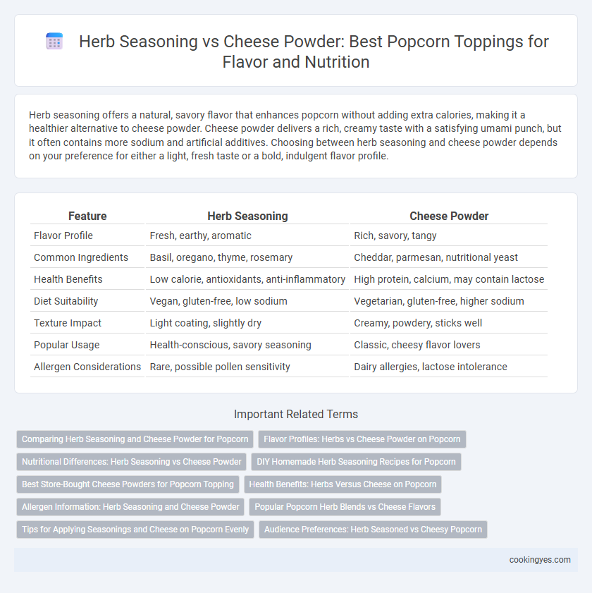 Herb Seasoning vs Cheese Powder: Best Popcorn Toppings for Flavor and Nutrition