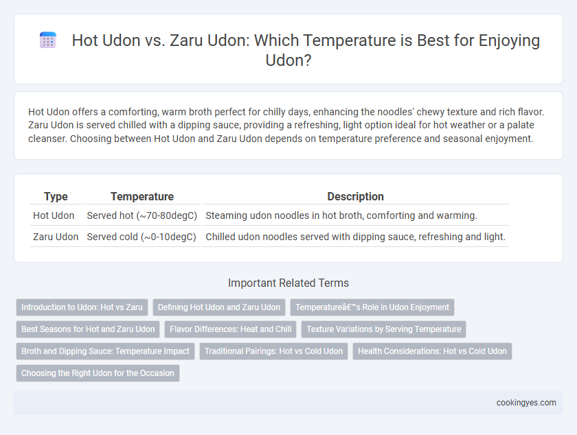 Hot Udon vs. Zaru Udon: Which Temperature is Best for Enjoying Udon?