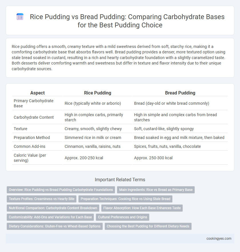 Rice Pudding vs Bread Pudding: Comparing Carbohydrate Bases for the Best Pudding Choice