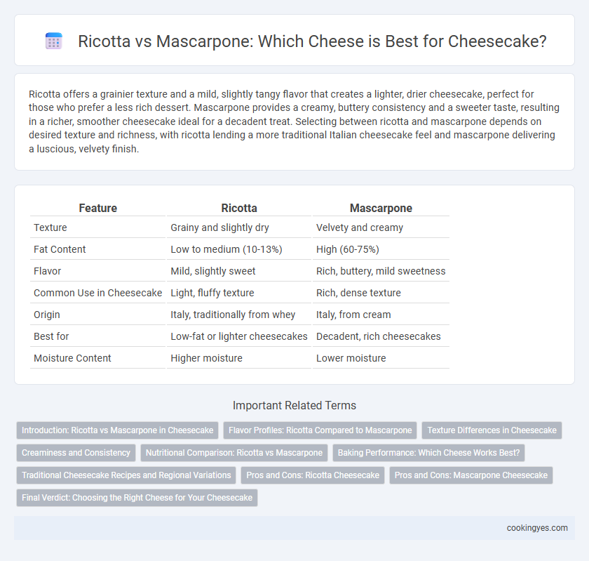 Ricotta vs Mascarpone: Which Cheese is Best for Cheesecake?