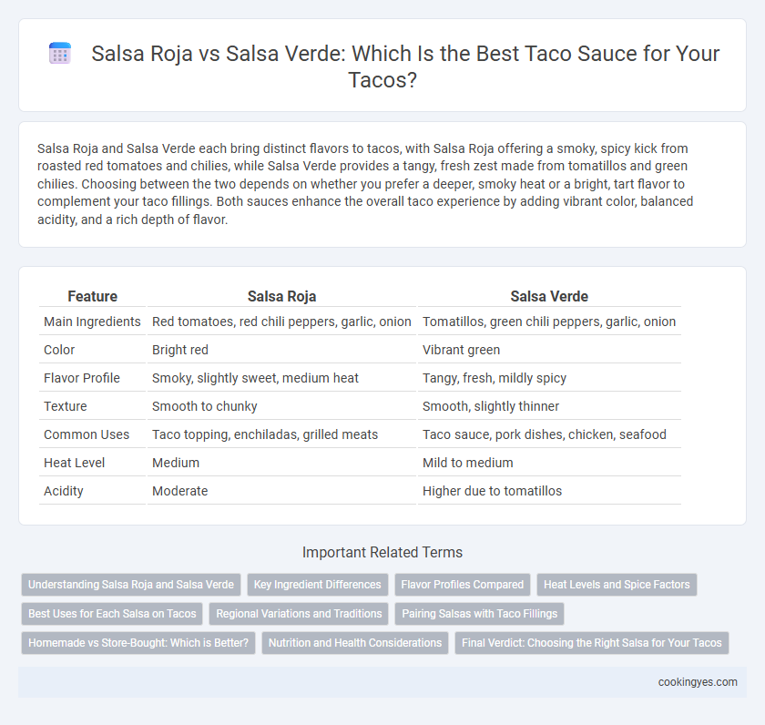 Salsa Roja vs Salsa Verde: Which Is the Best Taco Sauce for Your Tacos?