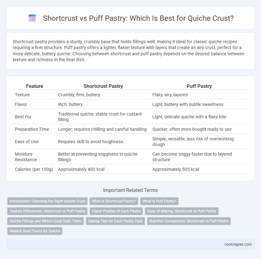 Shortcrust vs Puff Pastry: Which Is Best for Quiche Crust?