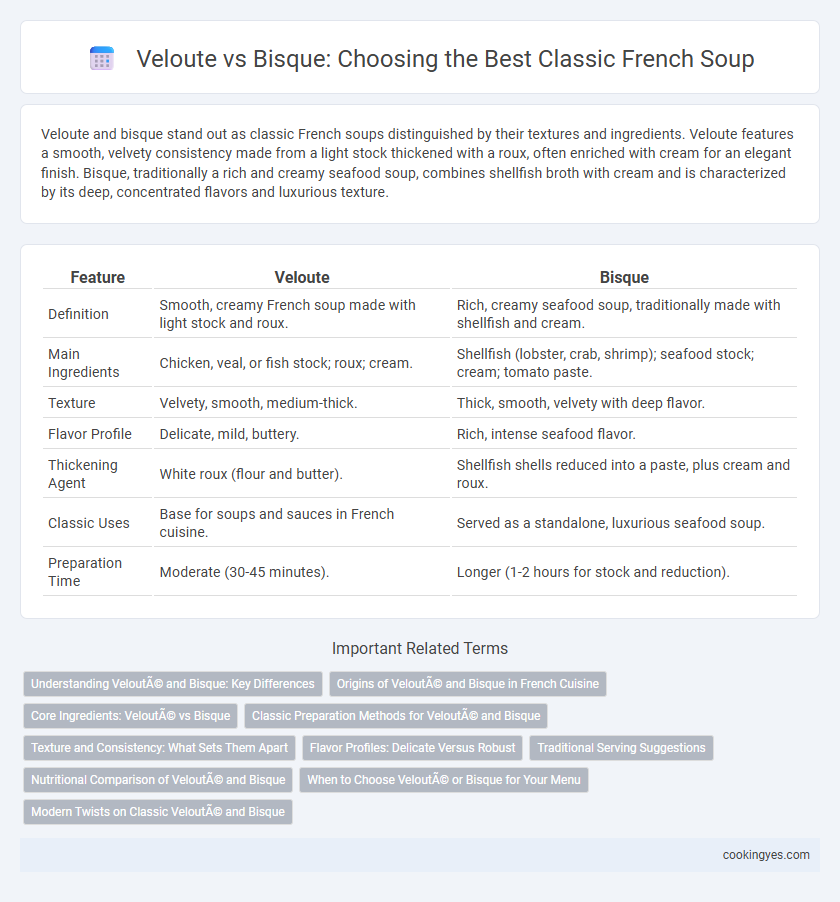 Veloute vs Bisque: Choosing the Best Classic French Soup