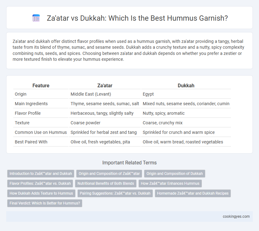 Za'atar vs Dukkah: Which Is the Best Hummus Garnish?