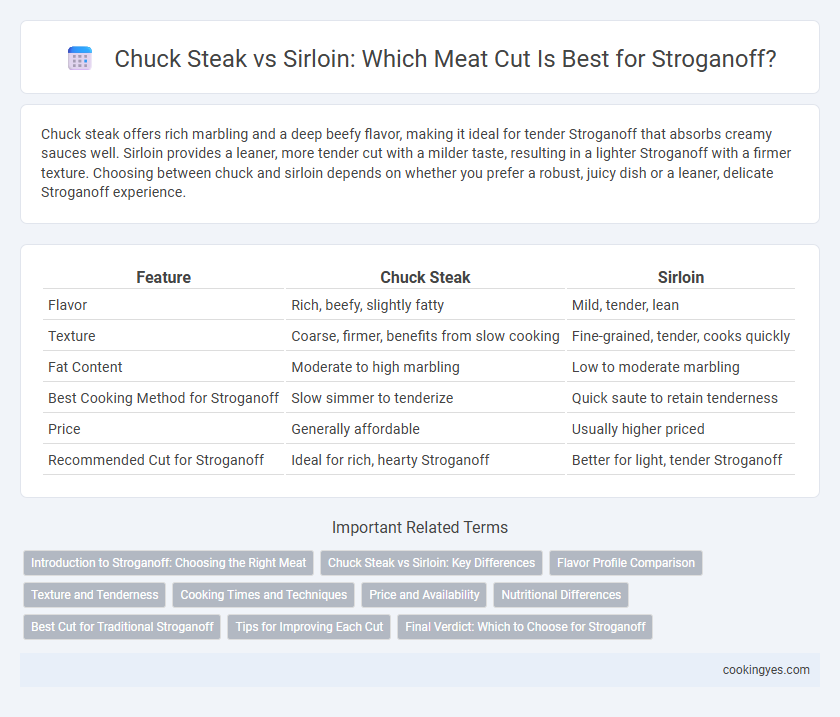 Chuck Steak vs Sirloin: Which Meat Cut Is Best for Stroganoff?