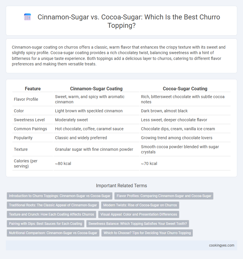 Cinnamon-Sugar vs. Cocoa-Sugar: Which Is the Best Churro Topping?
