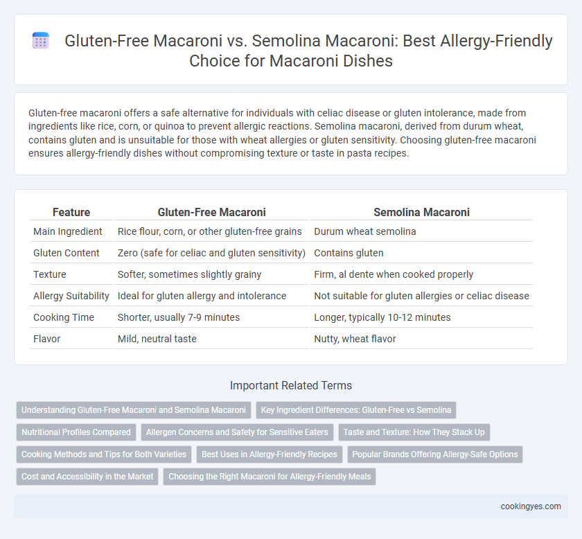 Gluten-Free Macaroni vs. Semolina Macaroni: Best Allergy-Friendly Choice for Macaroni Dishes