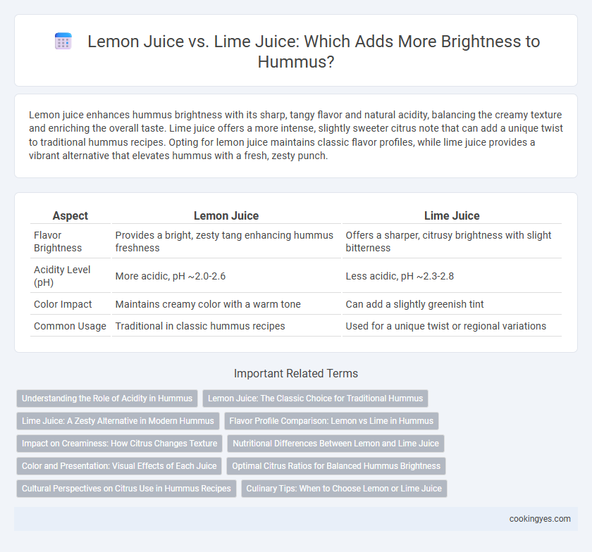 Lemon Juice vs. Lime Juice: Which Adds More Brightness to Hummus?