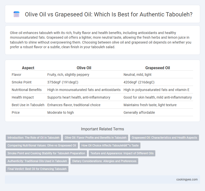 Olive Oil vs Grapeseed Oil: Which Is Best for Authentic Tabouleh?