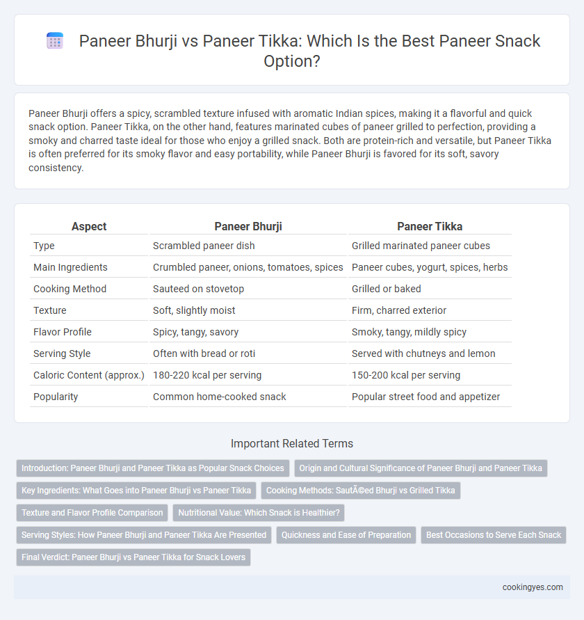 Paneer Bhurji vs Paneer Tikka: Which Is the Best Paneer Snack Option?