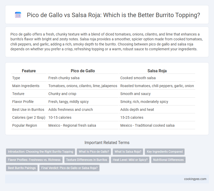 Pico de Gallo vs Salsa Roja: Which is the Better Burrito Topping?