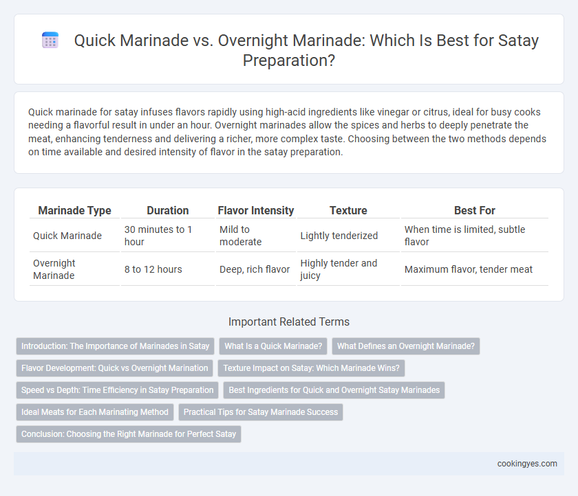 Quick Marinade vs. Overnight Marinade: Which Is Best for Satay Preparation?