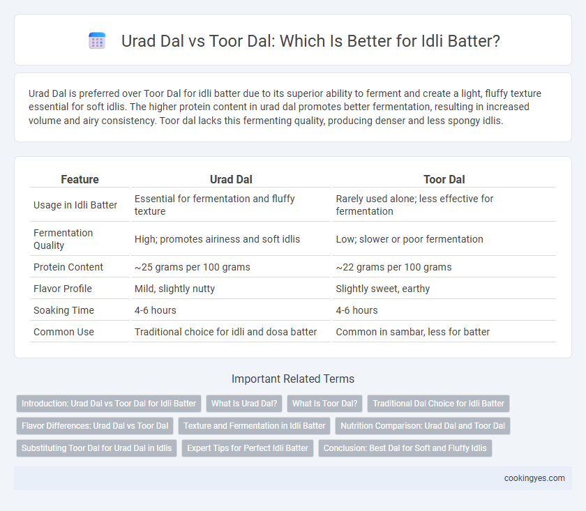 Urad Dal vs Toor Dal: Which Is Better for Idli Batter?